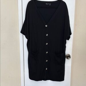 Black Button-Down Women's Top